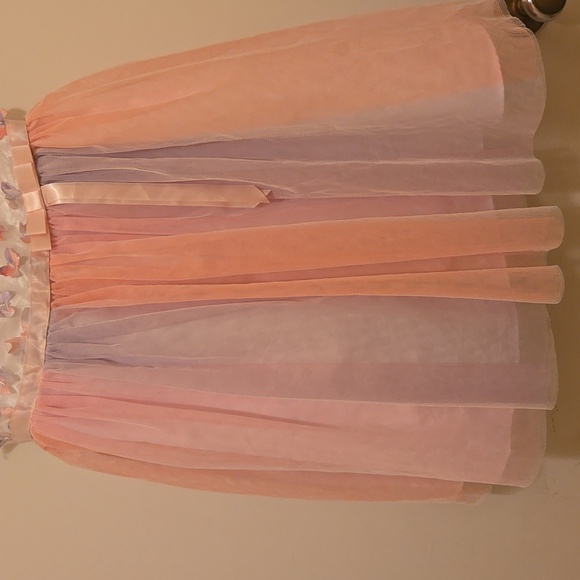 Jona Michelle Girls Elegant Pink & White Party Dress. - Picture 4 of 12